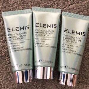 3 X Elemis Pro-Collagen Marine Cream Ultra-Rich Day Cream 15ml Travel Size